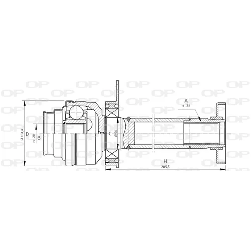 Sada kĺbov hnacieho hriadeľa OPEN PARTS CVJ5707.20