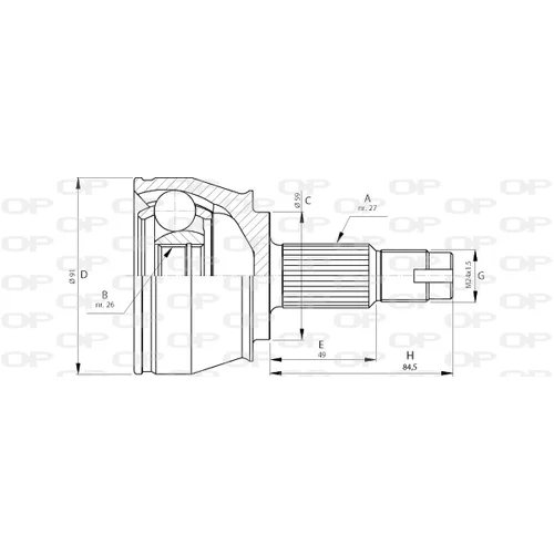 Sada kĺbov hnacieho hriadeľa OPEN PARTS CVJ5712.10