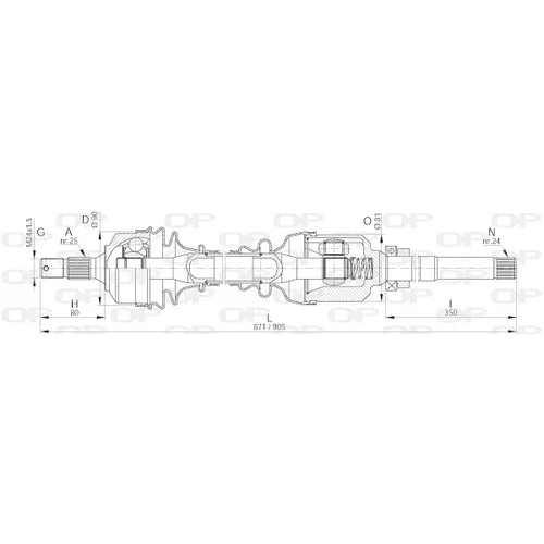 Hnací hriadeľ OPEN PARTS DRS6247.00