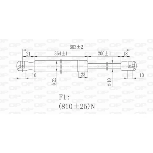 Pneumatická pružina, Batožinový/nákladný priestor OPEN PARTS GSR6069.00 - obr. 1