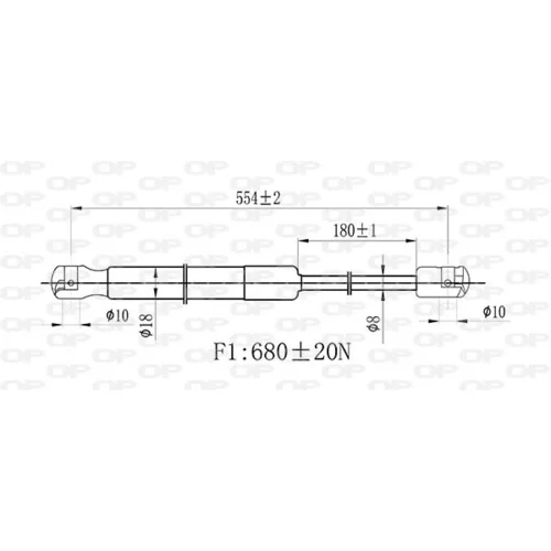 Pneumatická pružina, Batožinový/nákladný priestor OPEN PARTS GSR6503.00 - obr. 1