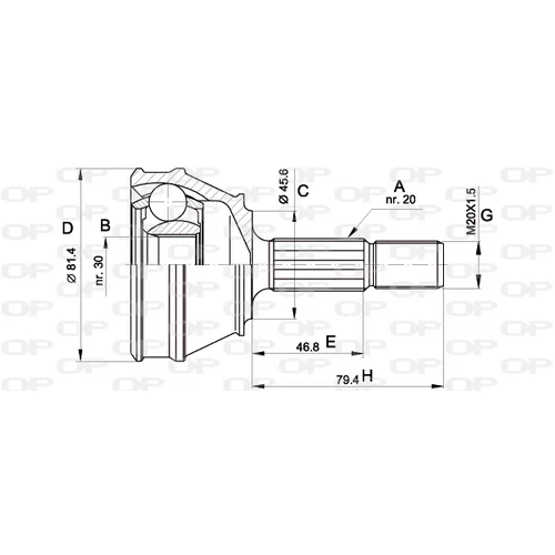 Sada kĺbov hnacieho hriadeľa OPEN PARTS CVJ5030.10