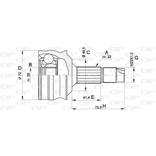 Sada kĺbov hnacieho hriadeľa OPEN PARTS CVJ5064.10