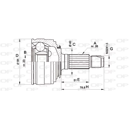 Sada kĺbov hnacieho hriadeľa OPEN PARTS CVJ5218.10