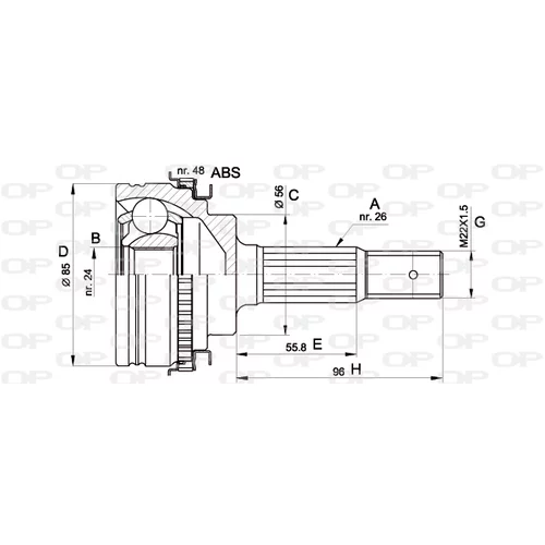 Sada kĺbov hnacieho hriadeľa OPEN PARTS CVJ5341.10