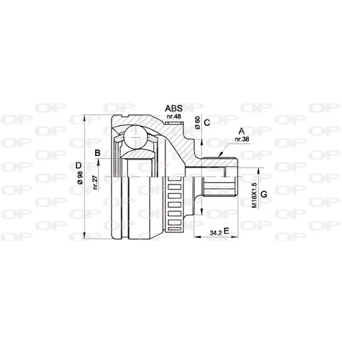 Sada kĺbov hnacieho hriadeľa OPEN PARTS CVJ5376.10