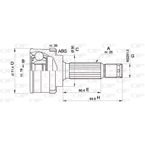 Sada kĺbov hnacieho hriadeľa OPEN PARTS CVJ5393.10