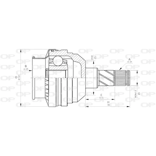 Sada kĺbov hnacieho hriadeľa OPEN PARTS CVJ5405.20