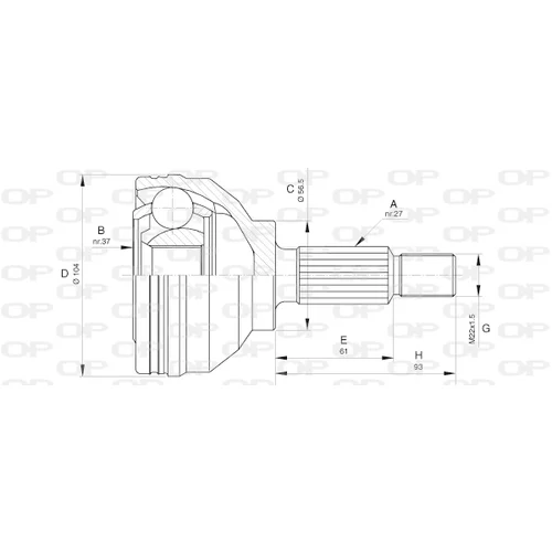 Sada kĺbov hnacieho hriadeľa OPEN PARTS CVJ5627.10