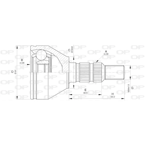 Sada kĺbov hnacieho hriadeľa OPEN PARTS CVJ5641.10