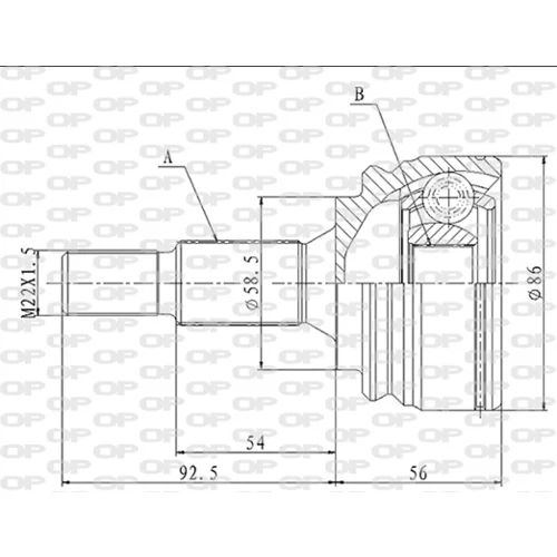 Sada kĺbov hnacieho hriadeľa OPEN PARTS CVJ5873.10