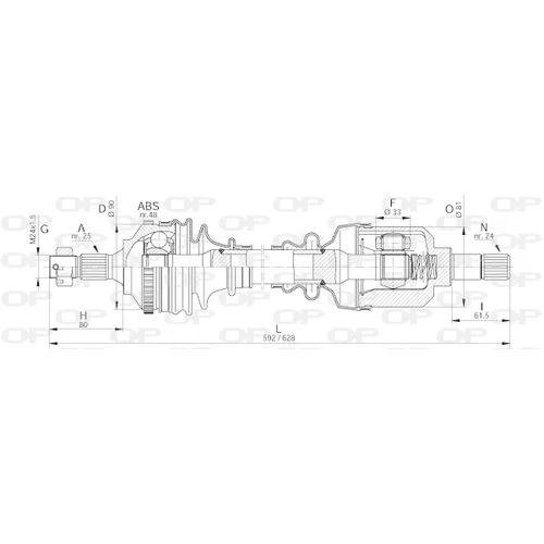 Hnací hriadeľ OPEN PARTS DRS6129.00