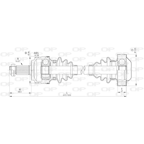 Hnací hriadeľ OPEN PARTS DRS6216.00