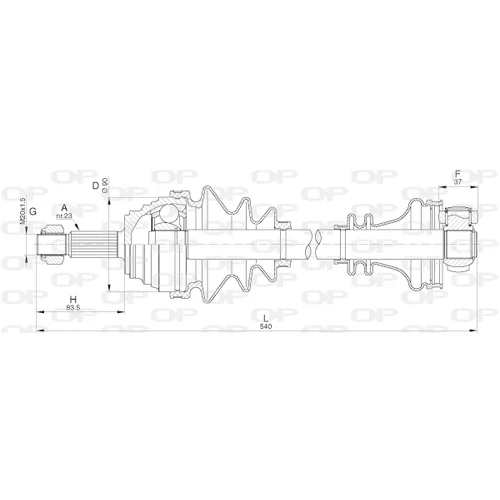 Hnací hriadeľ OPEN PARTS DRS6306.00