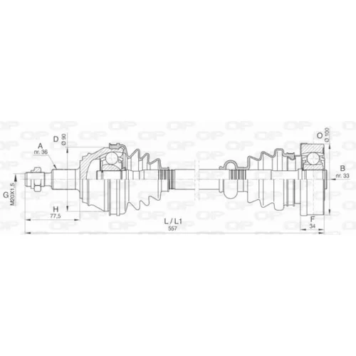 Hnací hriadeľ OPEN PARTS DRS6422.00