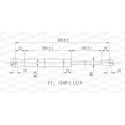 Pneumatická pružina, Batožinový/nákladný priestor OPEN PARTS GSR6096.00 - obr. 1