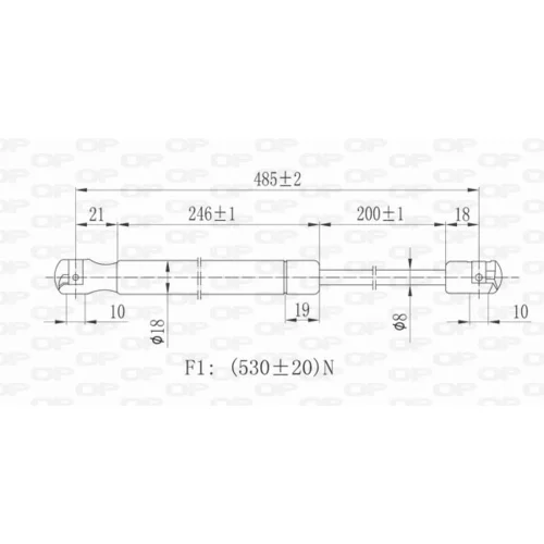 Pneumatická pružina, Batožinový/nákladný priestor OPEN PARTS GSR6101.00 - obr. 1