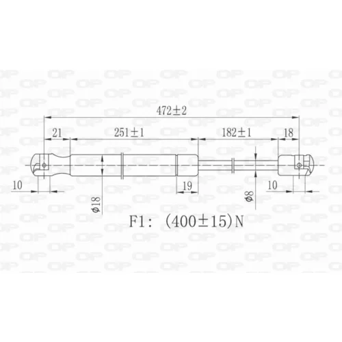 Pneumatická pružina, Batožinový/nákladný priestor OPEN PARTS GSR6425.00 - obr. 1