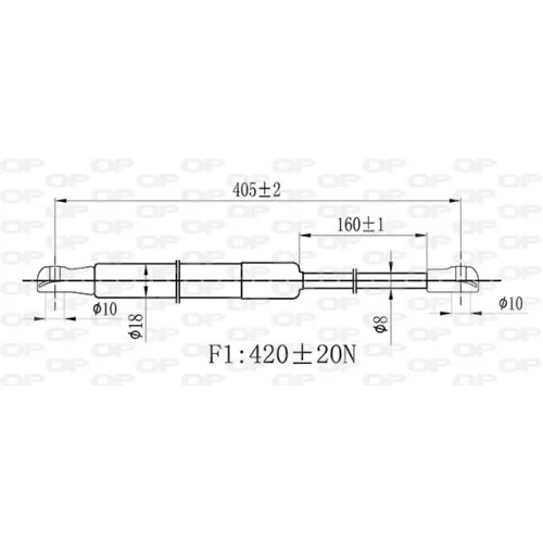 Pneumatická pružina, Batožinový/nákladný priestor OPEN PARTS GSR6471.00 - obr. 1