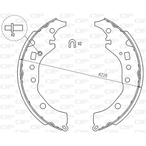 Sada brzdových čeľustí OPEN PARTS BSA2261.00