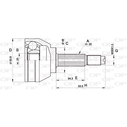 Sada kĺbov hnacieho hriadeľa OPEN PARTS CVJ5003.10