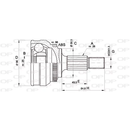 Sada kĺbov hnacieho hriadeľa OPEN PARTS CVJ5125.10