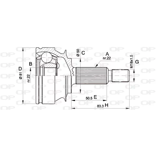 Sada kĺbov hnacieho hriadeľa OPEN PARTS CVJ5267.10