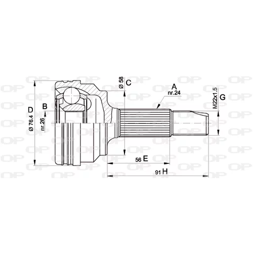 Sada kĺbov hnacieho hriadeľa OPEN PARTS CVJ5379.10