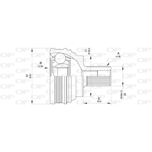 Sada kĺbov hnacieho hriadeľa OPEN PARTS CVJ5538.10