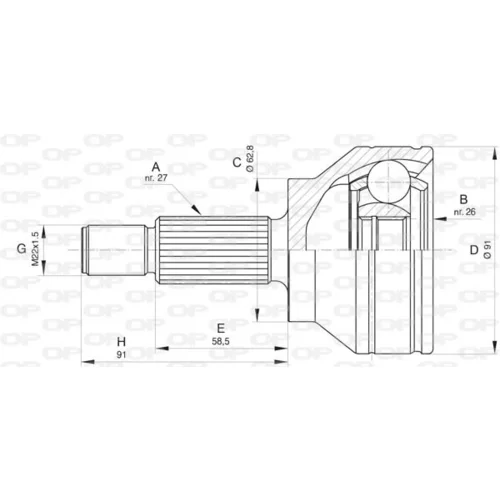 Sada kĺbov hnacieho hriadeľa OPEN PARTS CVJ5804.10