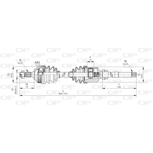 Hnací hriadeľ OPEN PARTS DRS6045.00