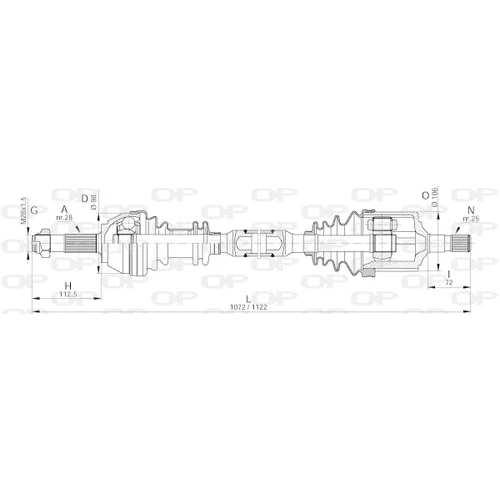 Hnací hriadeľ OPEN PARTS DRS6139.00