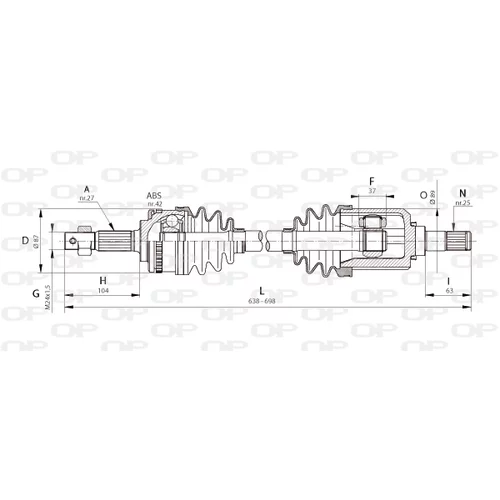 Hnací hriadeľ OPEN PARTS DRS6325.00