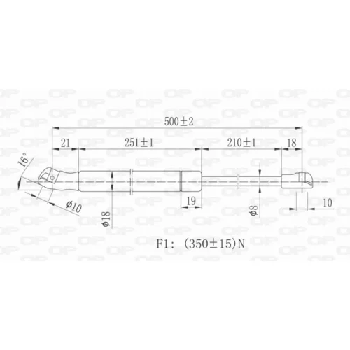 Plynová vzpera, kapota motora OPEN PARTS GSR6155.00