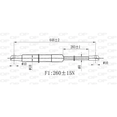 Pneumatická pružina, Batožinový/nákladný priestor OPEN PARTS GSR6496.00 - obr. 1