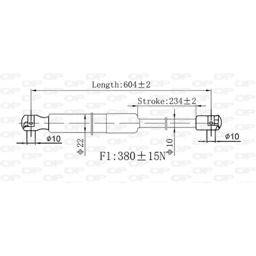 Pneumatická pružina, Batožinový/nákladný priestor OPEN PARTS GSR6564.00 - obr. 1