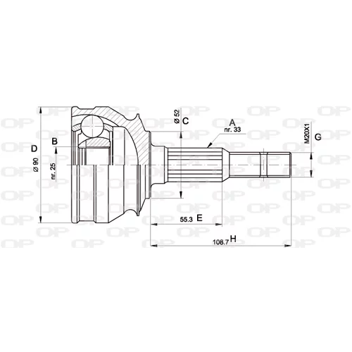 Sada kĺbov hnacieho hriadeľa OPEN PARTS CVJ5007.10