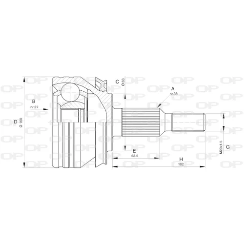 Sada kĺbov hnacieho hriadeľa OPEN PARTS CVJ5581.10