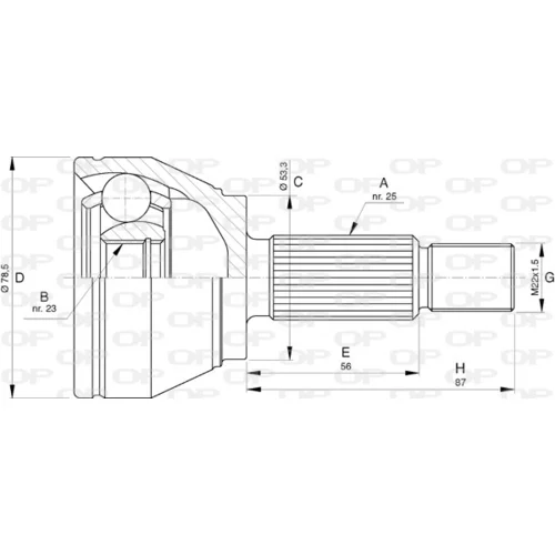 Sada kĺbov hnacieho hriadeľa OPEN PARTS CVJ5757.10