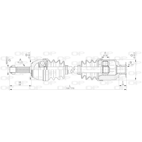 Hnací hriadeľ OPEN PARTS DRS6166.00