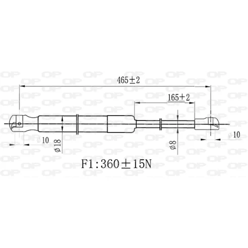 Pneumatická pružina, Batožinový/nákladný priestor OPEN PARTS GSR6019.00 - obr. 1