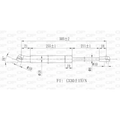 Pneumatická pružina, Batožinový/nákladný priestor OPEN PARTS GSR6086.00 - obr. 1