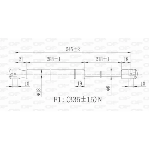 Pneumatická pružina, Batožinový/nákladný priestor OPEN PARTS GSR6102.00 - obr. 1