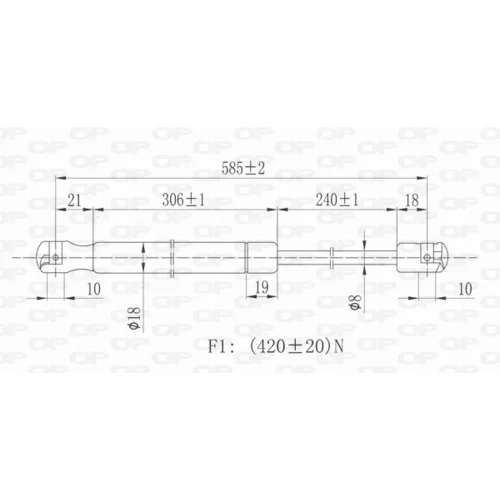 Pneumatická pružina, Batožinový/nákladný priestor OPEN PARTS GSR6105.00 - obr. 1