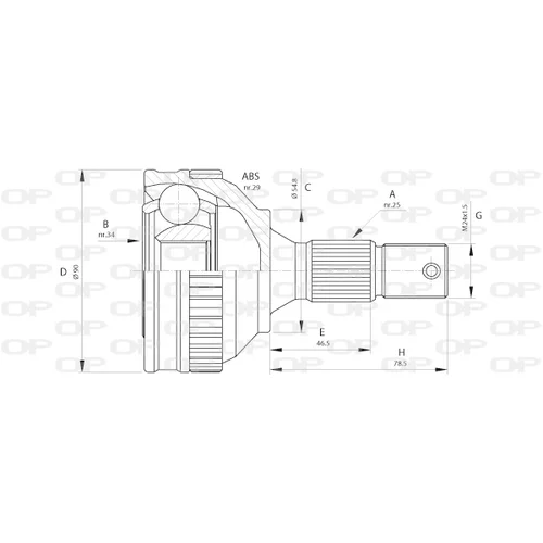 Sada kĺbov hnacieho hriadeľa OPEN PARTS CVJ5216.10