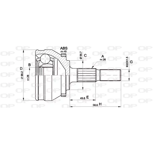 Sada kĺbov hnacieho hriadeľa OPEN PARTS CVJ5355.10