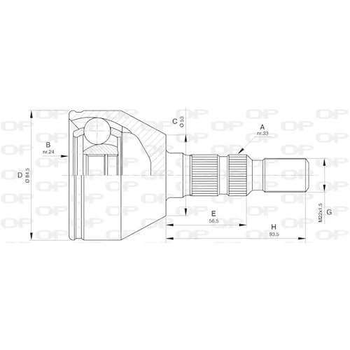 Sada kĺbov hnacieho hriadeľa OPEN PARTS CVJ5602.10