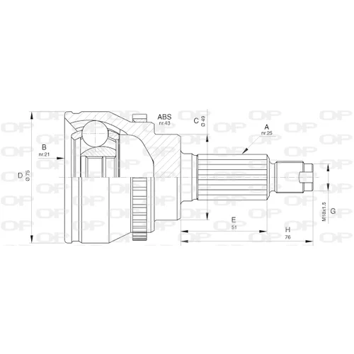 Sada kĺbov hnacieho hriadeľa OPEN PARTS CVJ5648.10