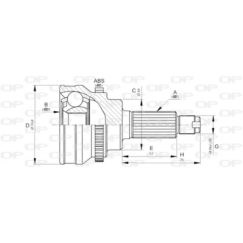 Sada kĺbov hnacieho hriadeľa OPEN PARTS CVJ5675.10