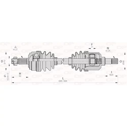 Hnací hriadeľ OPEN PARTS DRS6046.00